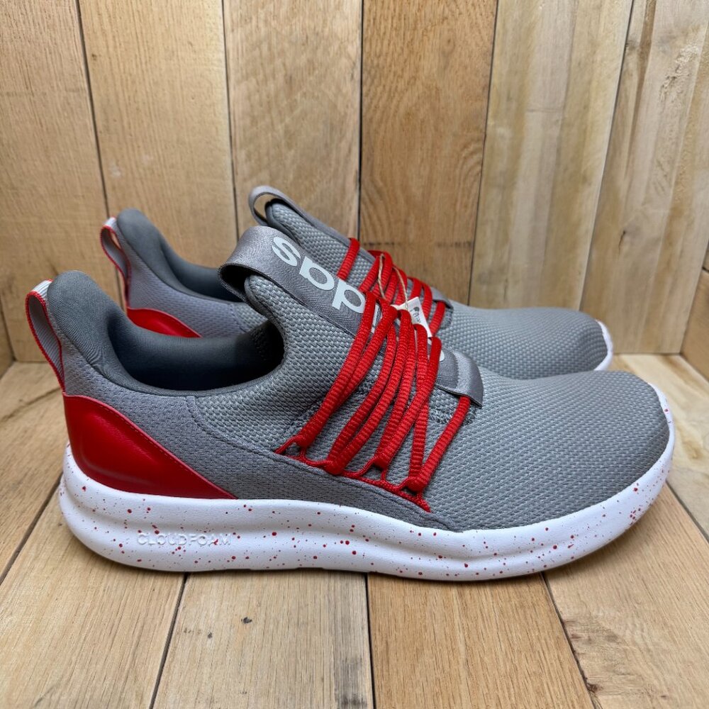 Adidas Men's Lite Racer Adapt 7.0 Gray/Red/White Sz 11 Cloudfoam Sneakers NWT - Picture 4 of 14